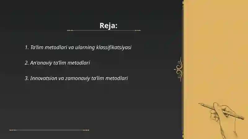 Taʼlim metodlari va vositalari 2