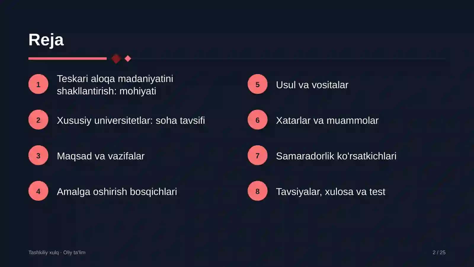 Xususiy universitetlarda ish joyida teskari aloqa madaniyatini shakllantirish 2