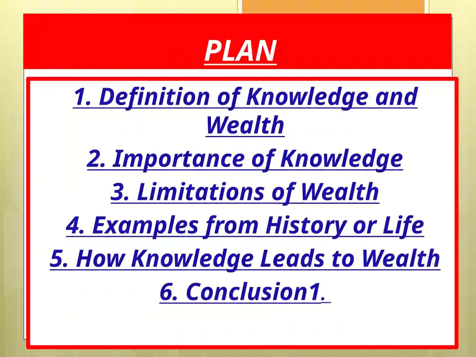 Definition of Knowledge and Wealth 2