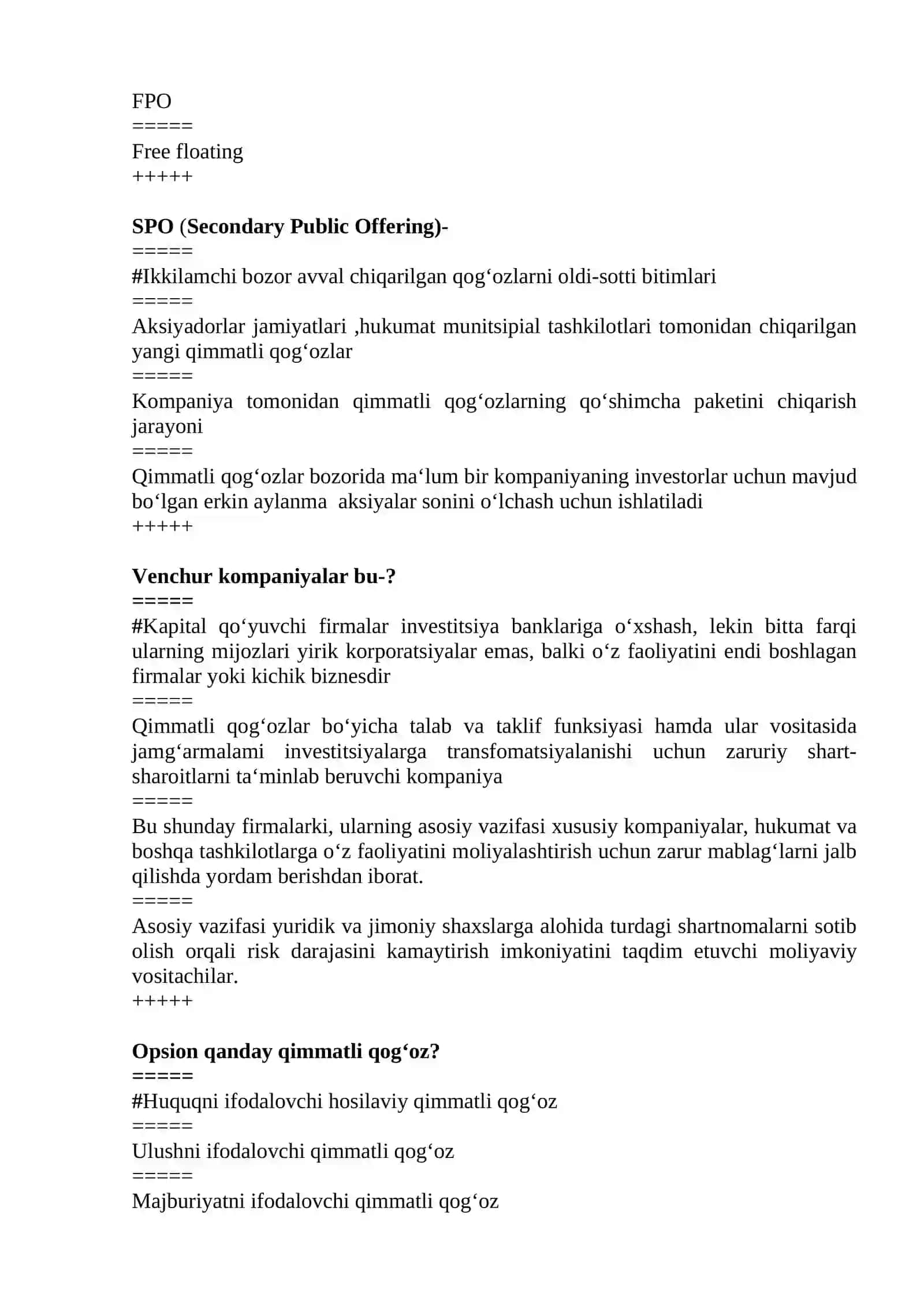 Moliya asoslari test 2