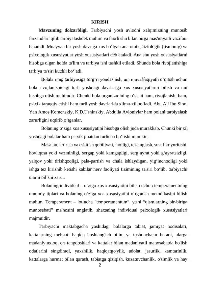 MAKTABGACHA TALIM SAMARADORLIGINI OSHIRISHDA XALQARO TAJRIBALARDAN FOYDALANISH KOREA MISOLIDA 2