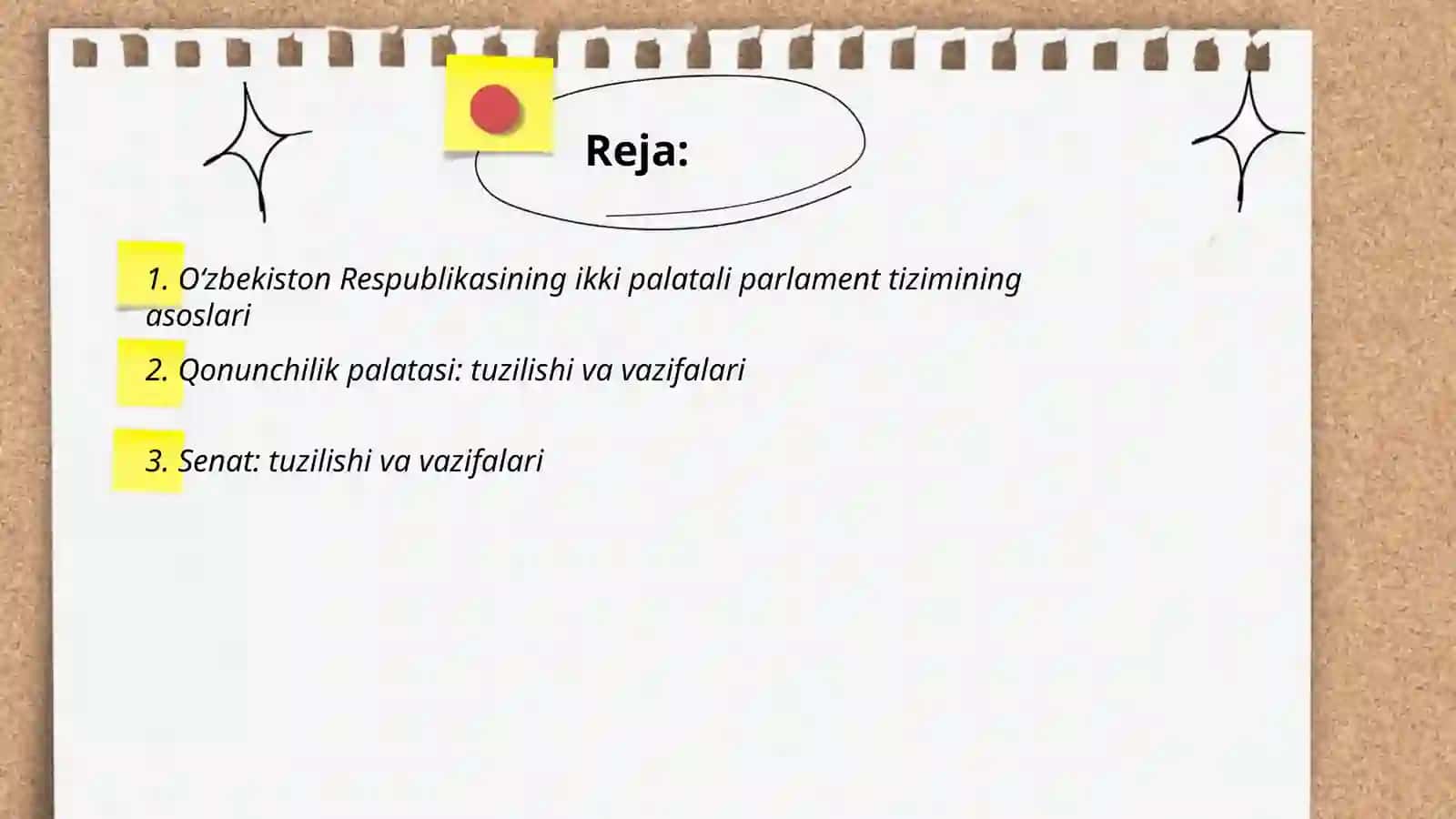 Oʻzbekiston Respublikasida ikki palatali parlament tizimining shakllanishi va saylovlar 2
