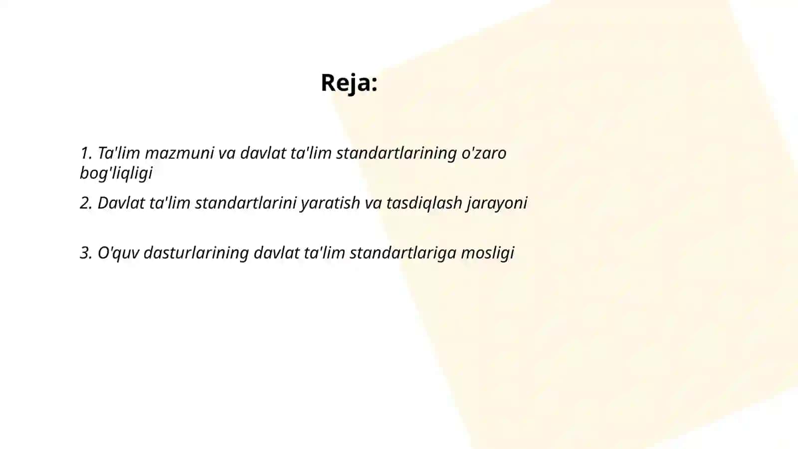 Ta'lim mazmuni VA davlat talim standardlari 2