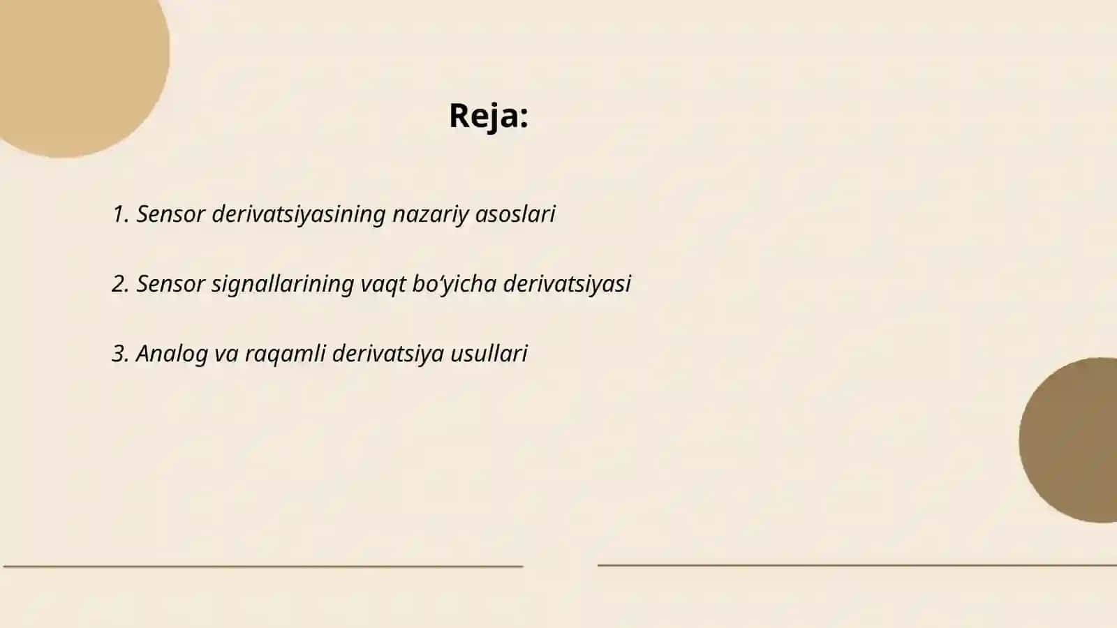 Sensor derivatsiyasi 2