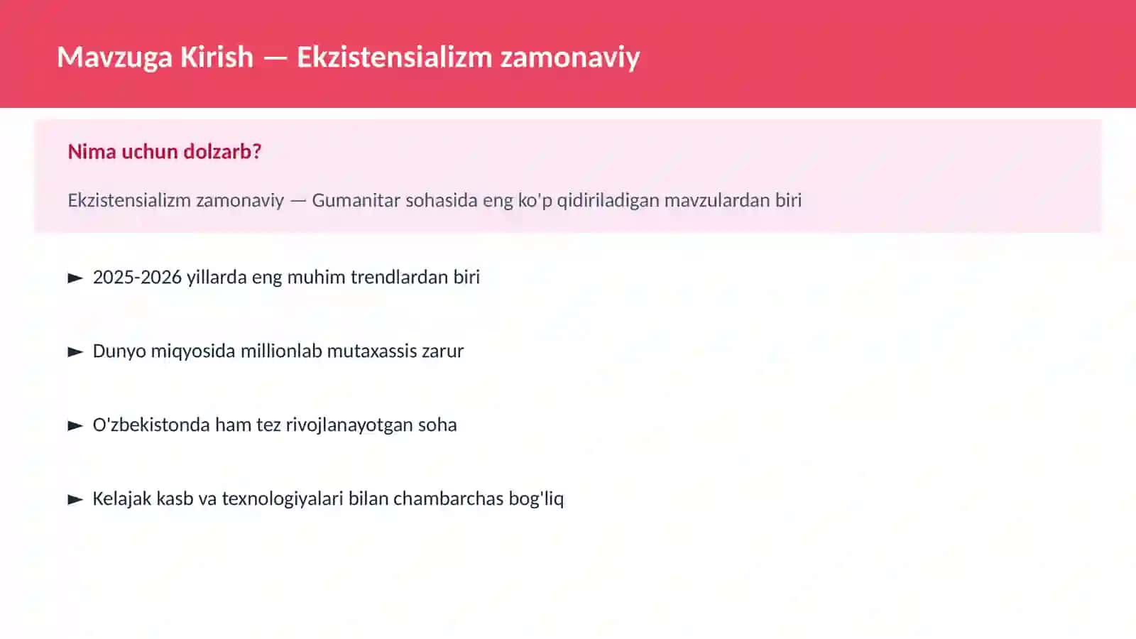 Ekzistensializm zamonaviy 2