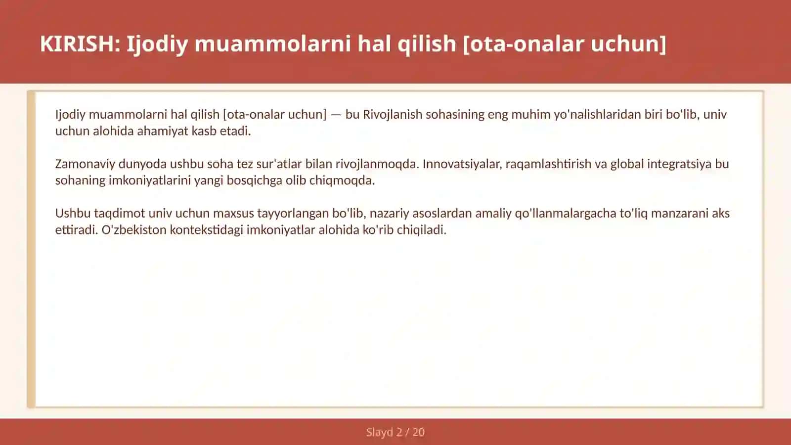 Ijodiy muammolarni hal qilish [ota-onalar uchun] 2