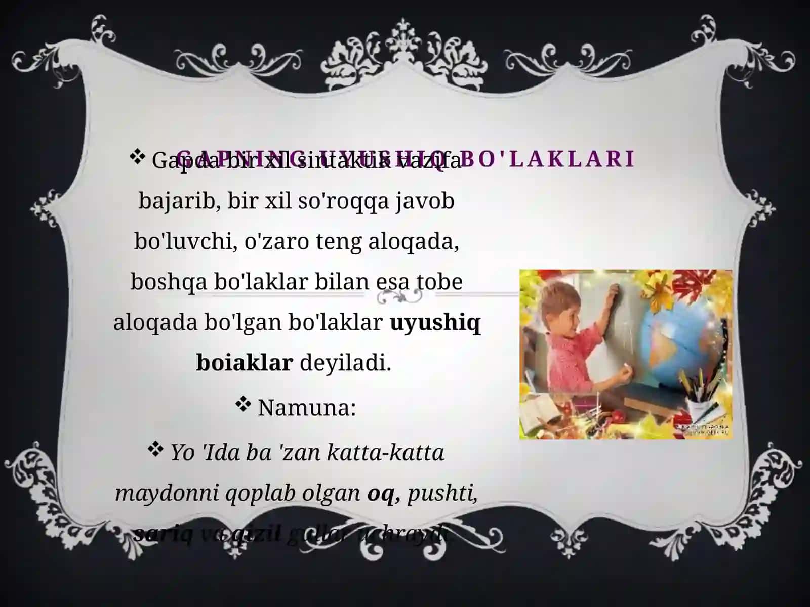 GAPNING UYUSHIQ BO'LAKLARI 2