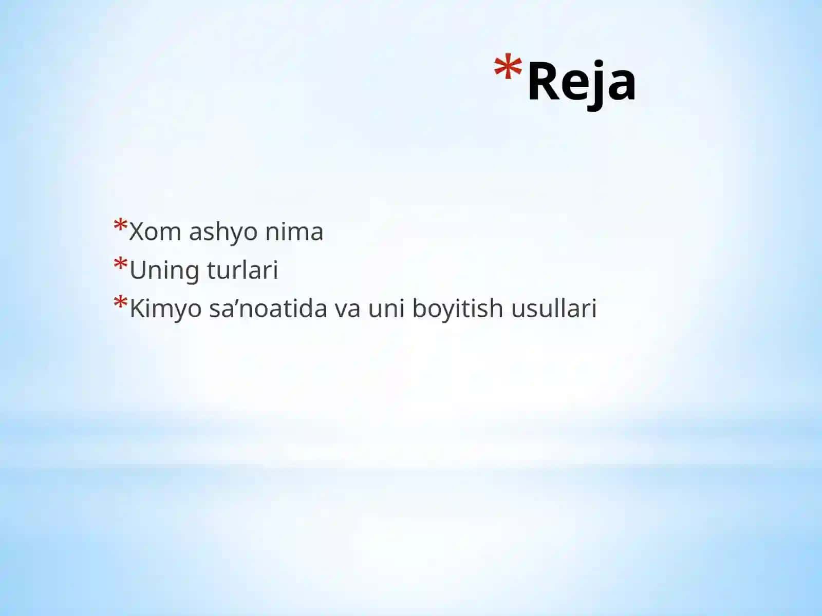 O`zbekistondaki kimyoviy xomashyo xillarini va manbalari 2