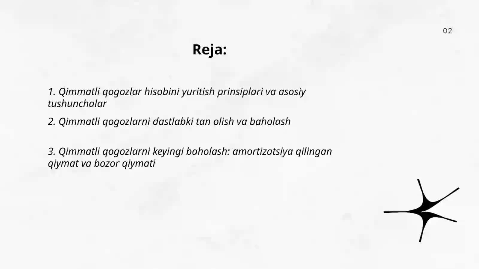 Qimmatli qogozlar va qimmatli qogozlarga investitsiyalangan mablaglarning ishonchli boshqaruvi hisob 2