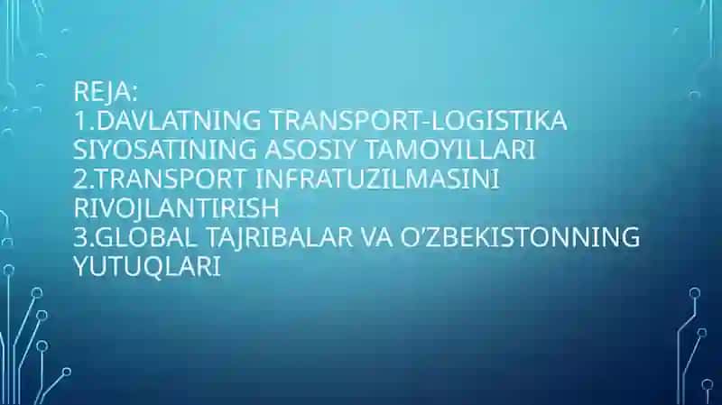 Davlatning transport-logistikasiyosati 2