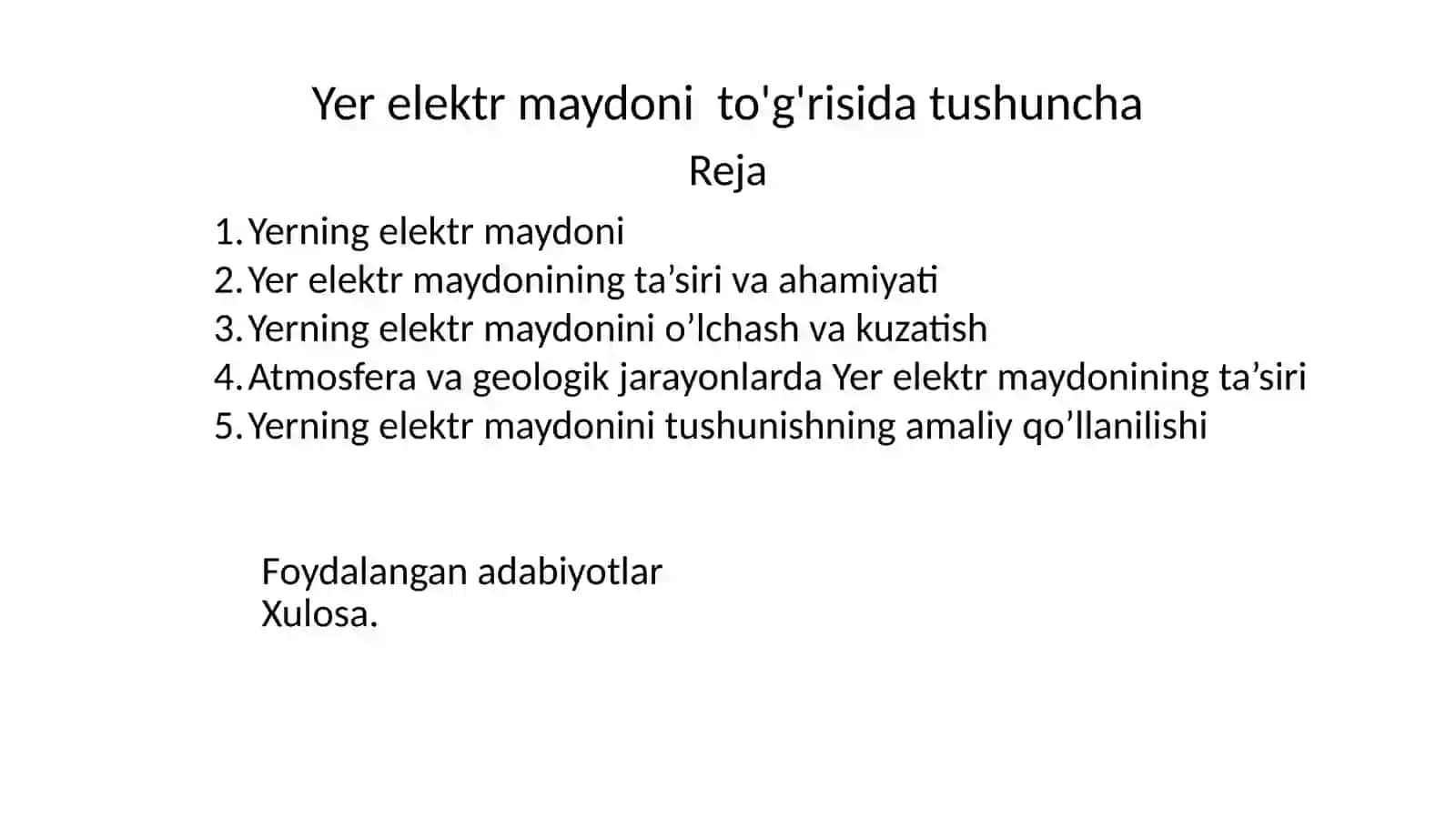 Yerning elektr maydoni 2