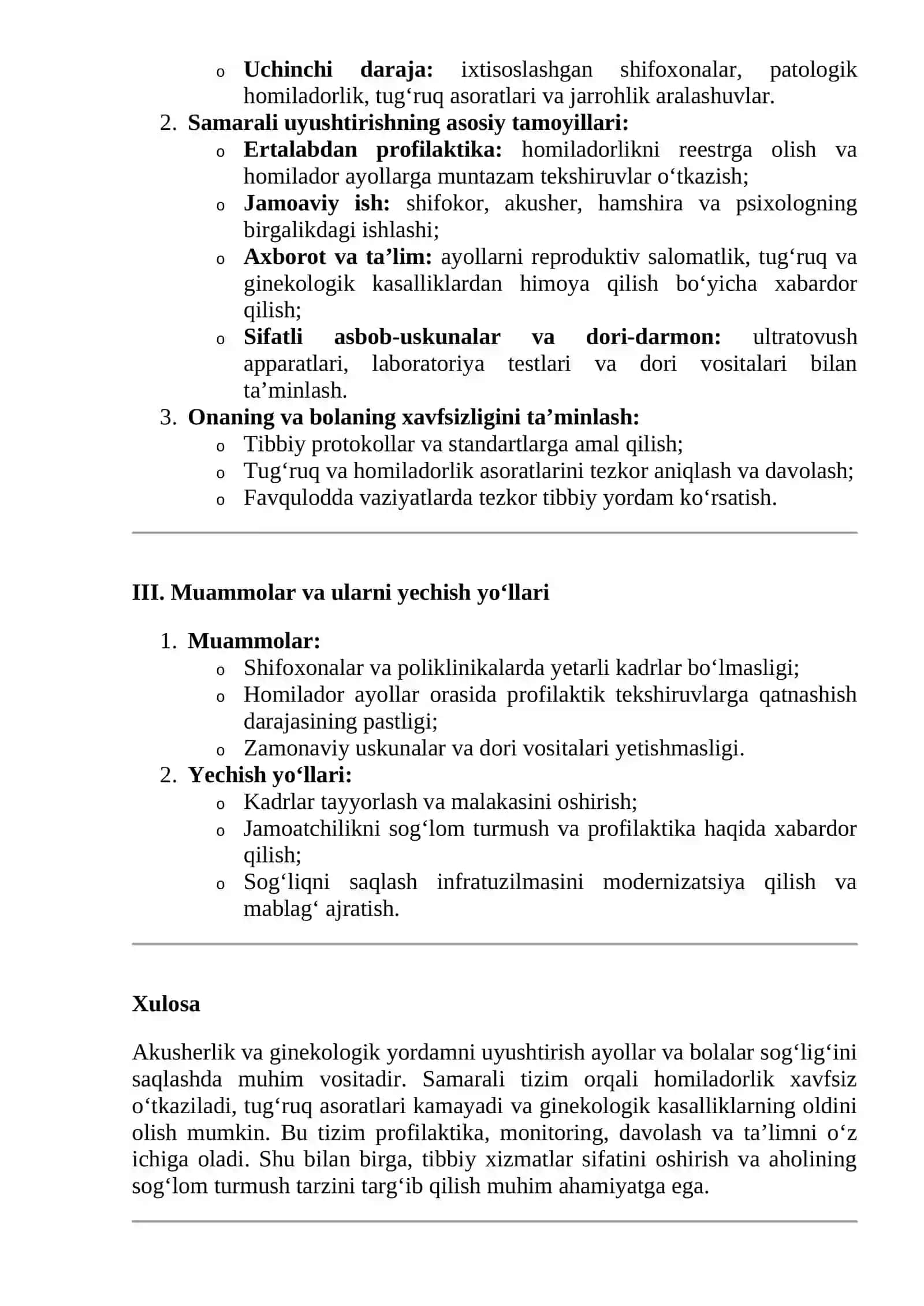 AKUSHERLIK VA GINEKOLOGIK YORDAMNI TASHKIL QILISH 2