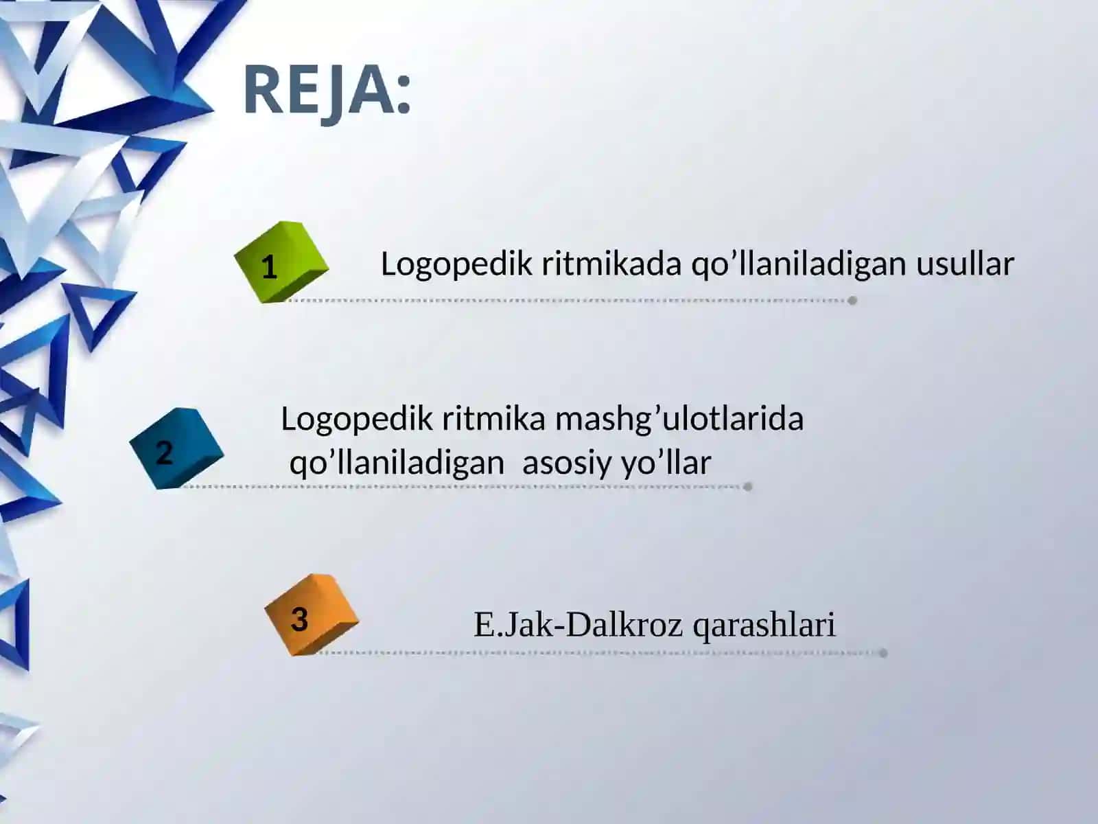 Logopedik ritmika da qo’llaniladigan usullar 2