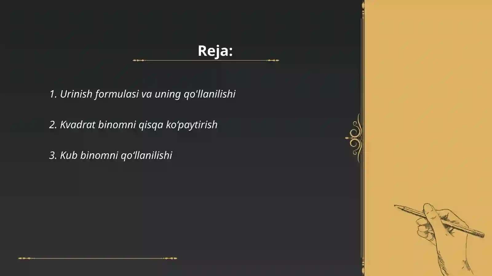 Qisqa koʻpaytirish formulalari tadbiqi 2