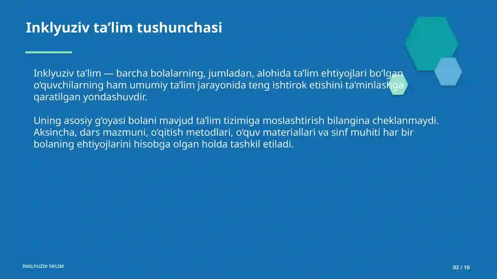 Inklyuziv talimning boshlang‘ich ta’lim o‘qituvchilari uchun  o‘ziga xos xususiyatlari 2