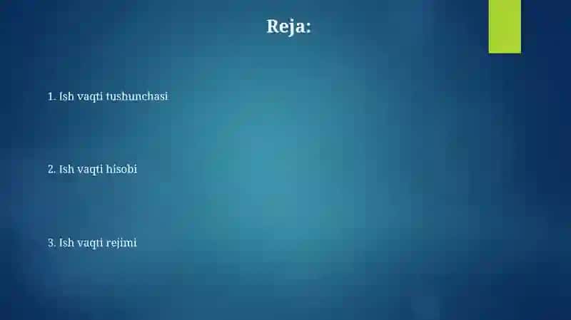 Ish vaqti hisobi va audit 2