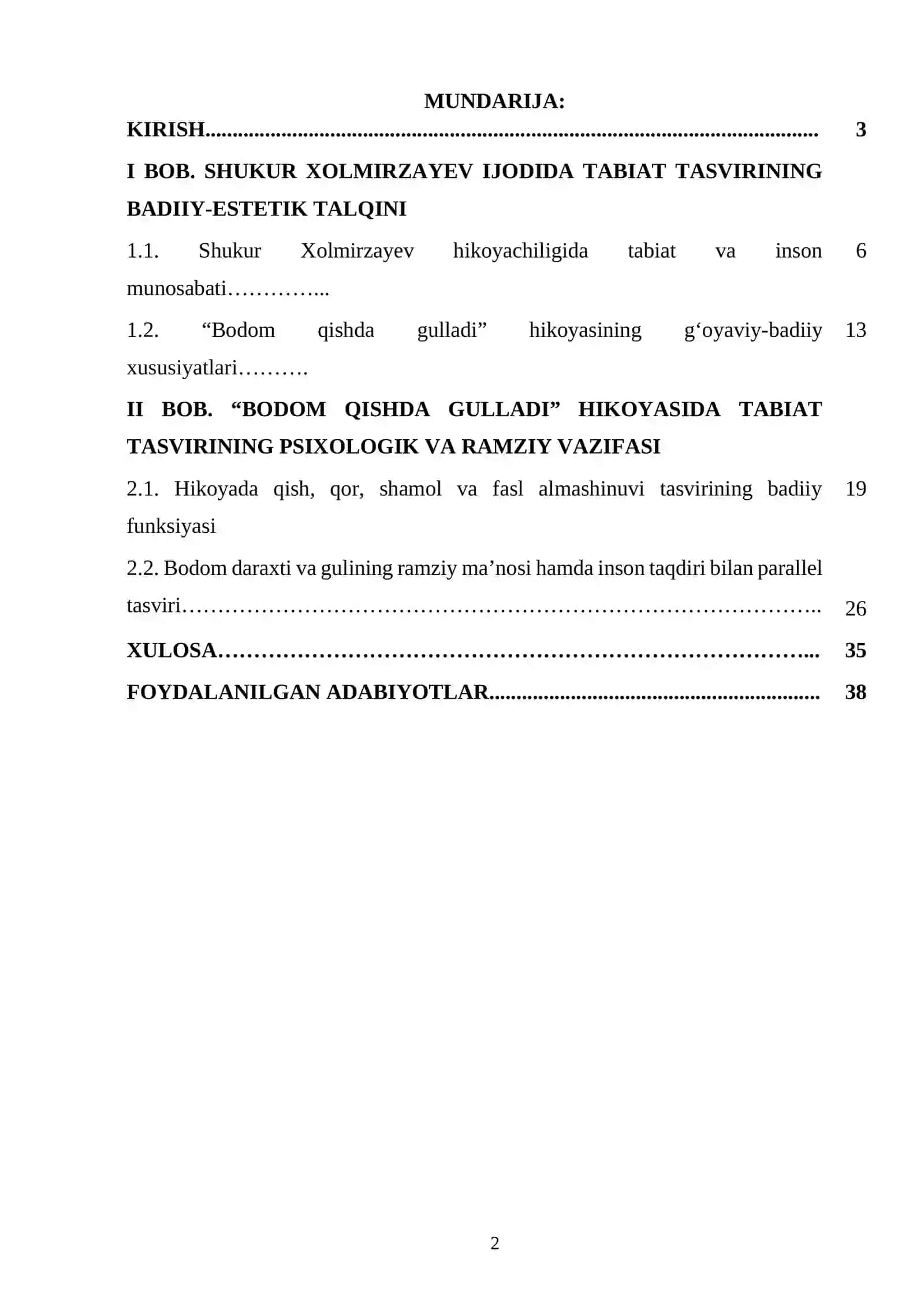 SHUKUR XOLMIRZAYEVNING “BODOM QISHDA GULLADI” HIKOYASIDA TABIAT TASVIRI 2