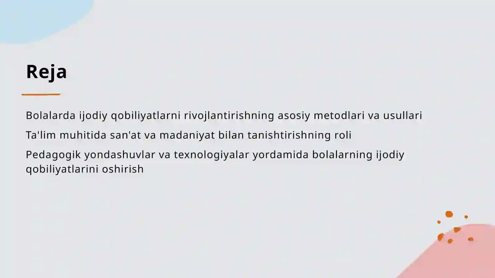Bolalarni badiiy-ijodiy qobiliyatlarini RIVOJLANTIRISH 2
