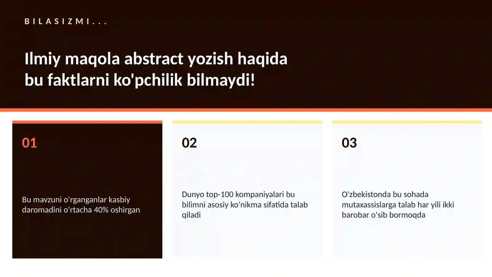Ilmiy maqola abstract yozish 2