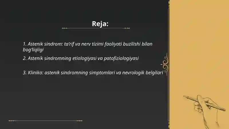 Nerv tizimi foaliyati buzilishi astenik sindromda farmasevtik yordam tamoyillari 2