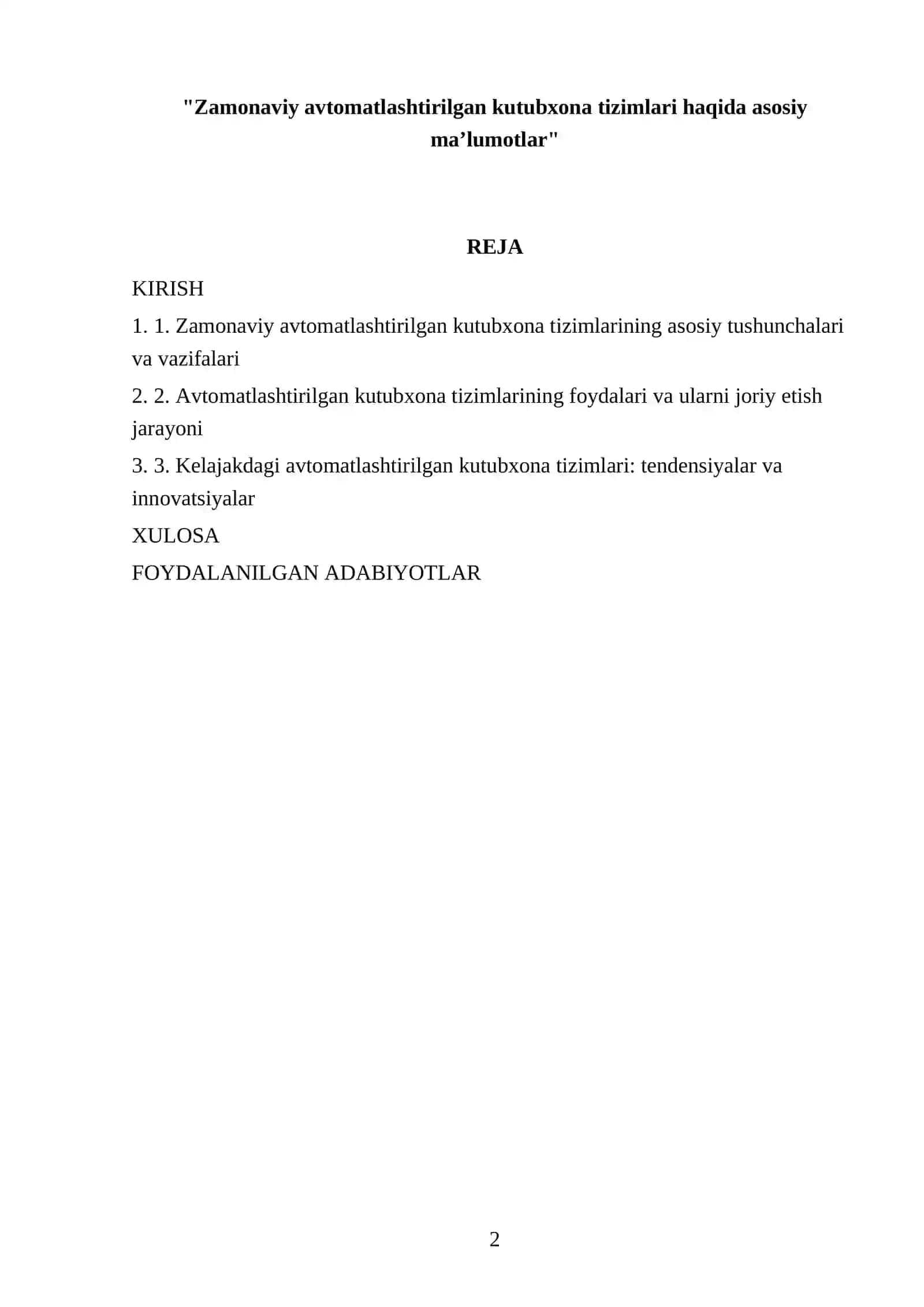 Zamonaviy avtomatlashtirilgan kutubxona tizimlari 2
