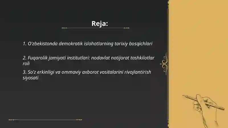 O'zbekistonda demokratik islohotlar 2