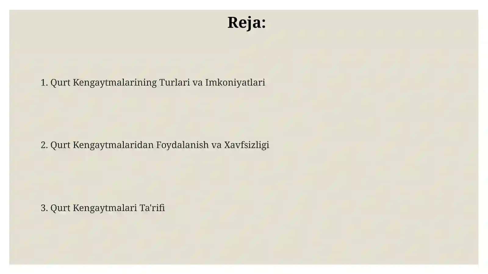 Qurt Kengaytmalari Ta'rifi 2