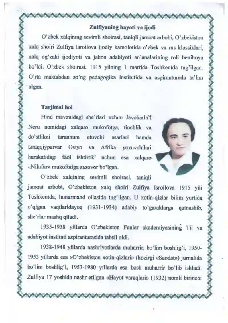 Zulfiya bukleti 2