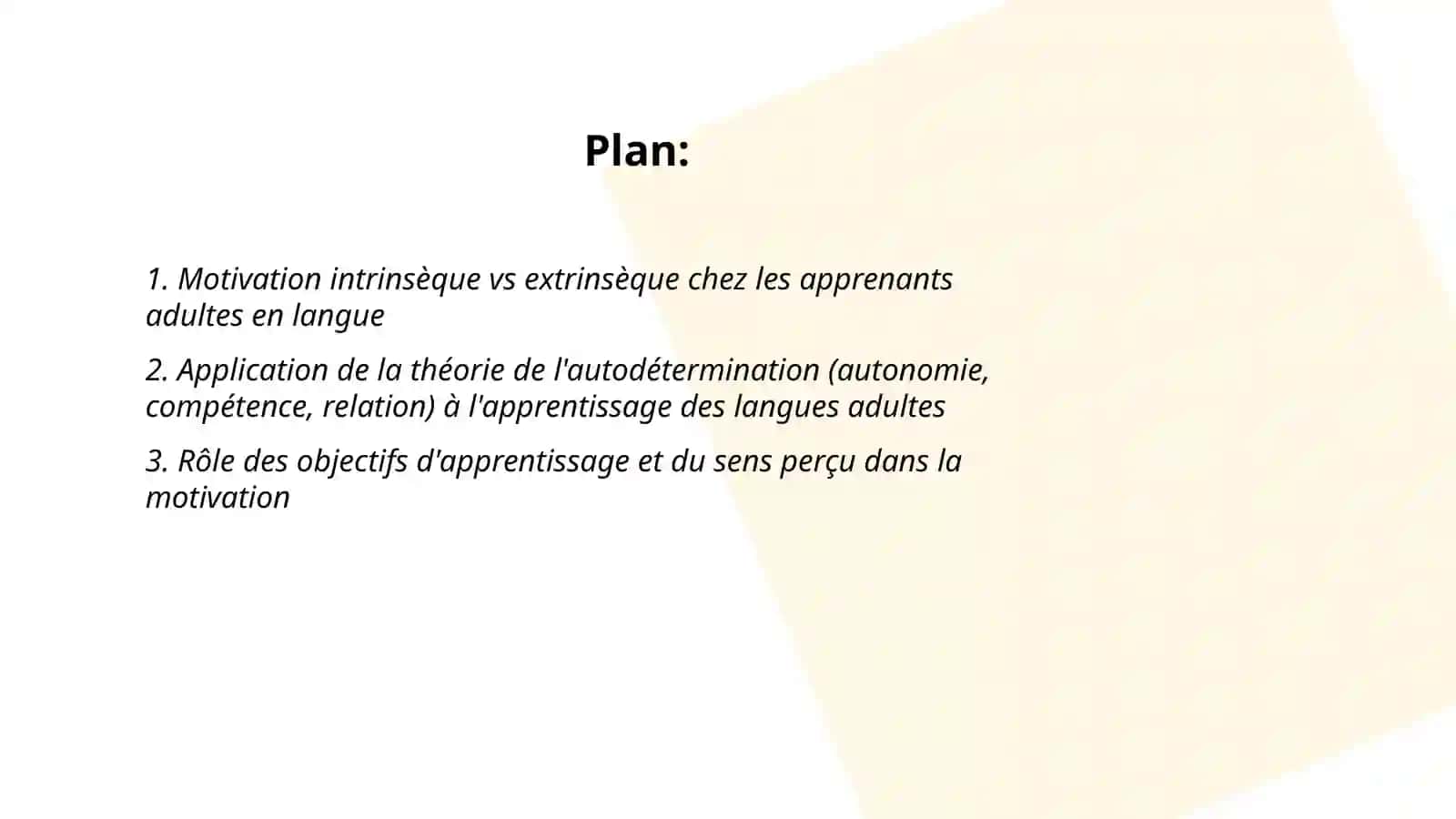 Motivation et engagement des apprenants adultes en cours de langue 2