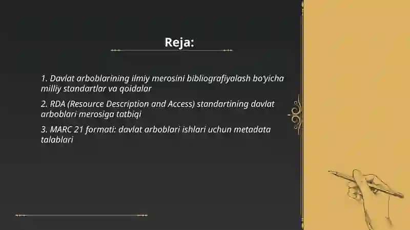 Davlat arboblarining ilmiy merosini bibliografiyalashda standartlar va normativlar 2