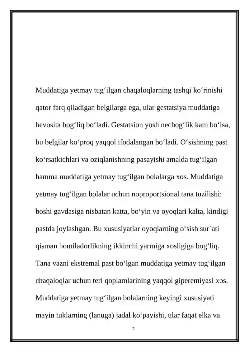 Muddatiga yetmay tug'ilgan chaqaloqlar 2