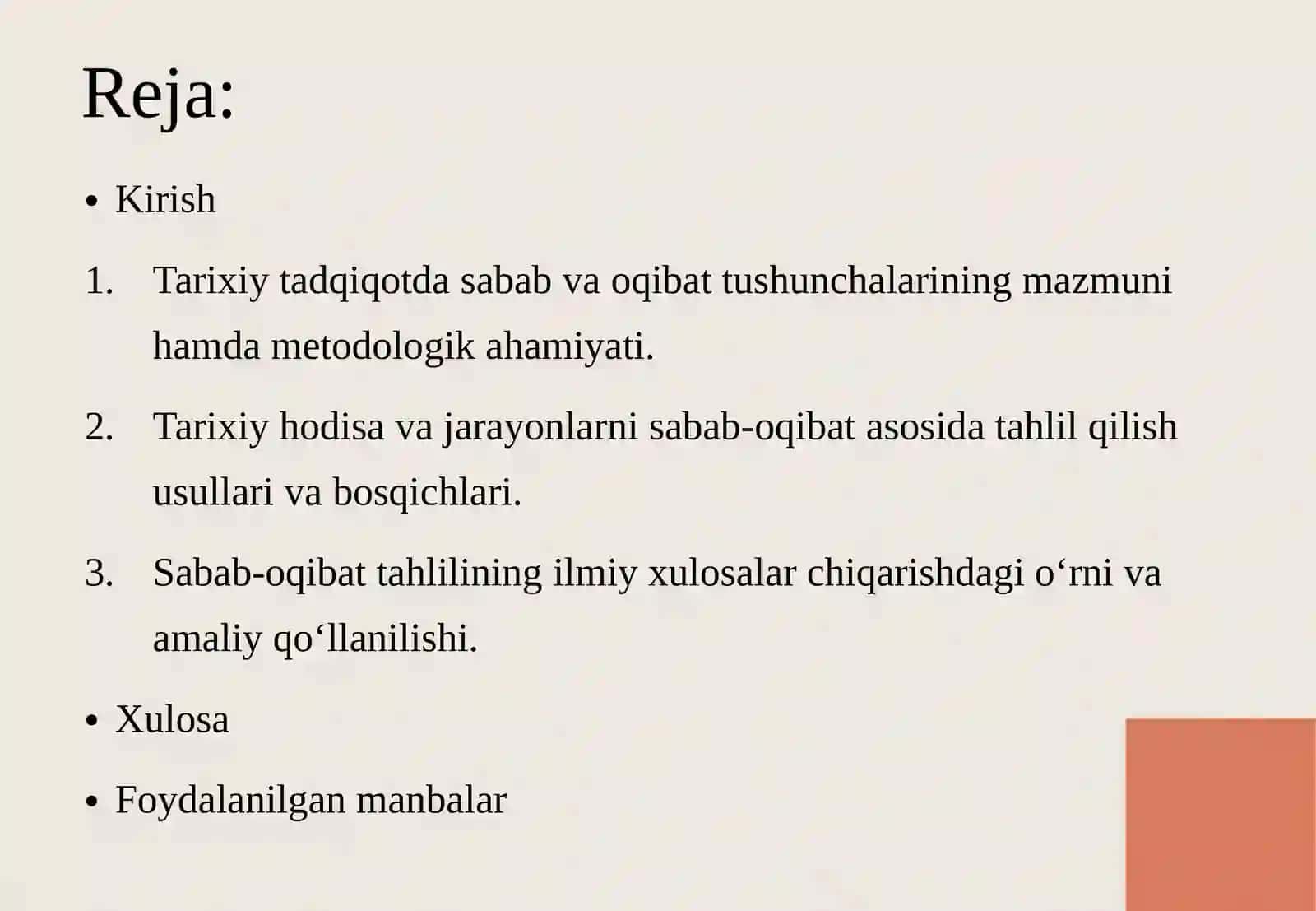TARIXIY HODISA VA JARAYONLARNI SABAB-OQIBAT TAHLILI NUQTAI NAZARIDAN O‘RGANISH 2