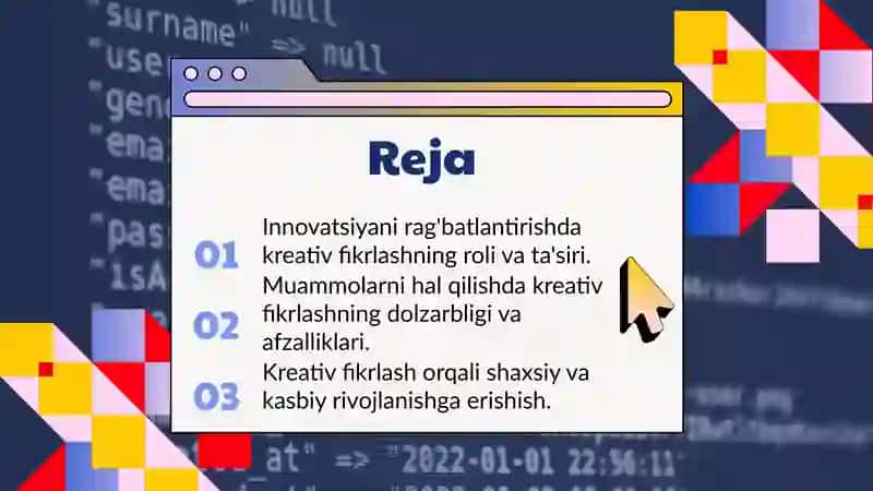 Kreativ fikrlash va innovatsiya 2