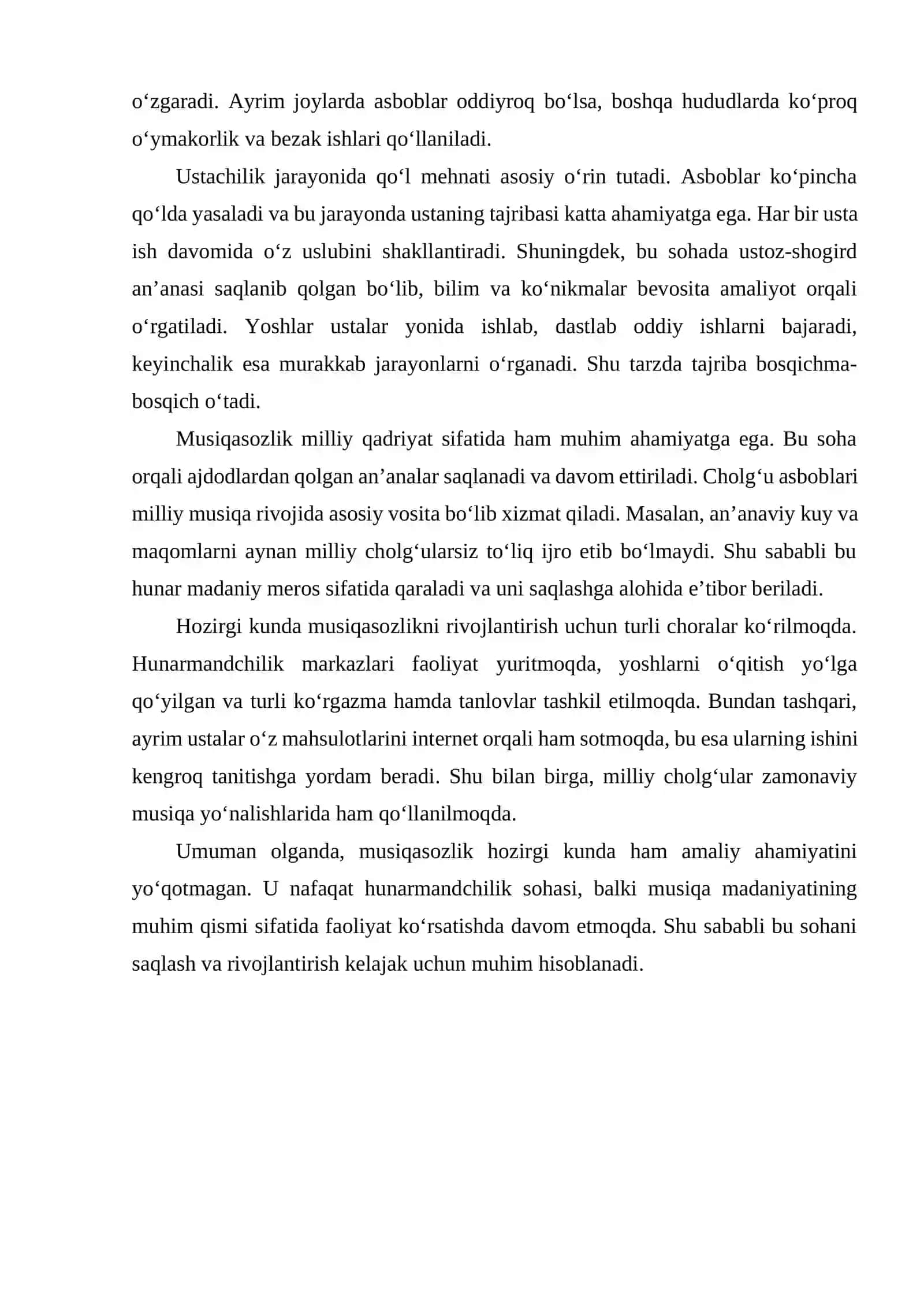 Musiqasozlik milliy ustachilik san’ati va qadriyatlar 2