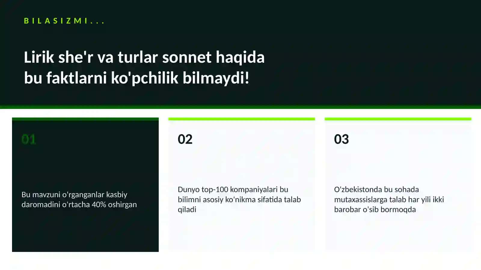 LIRIK SHE'R VA TURLAR SONNET 2