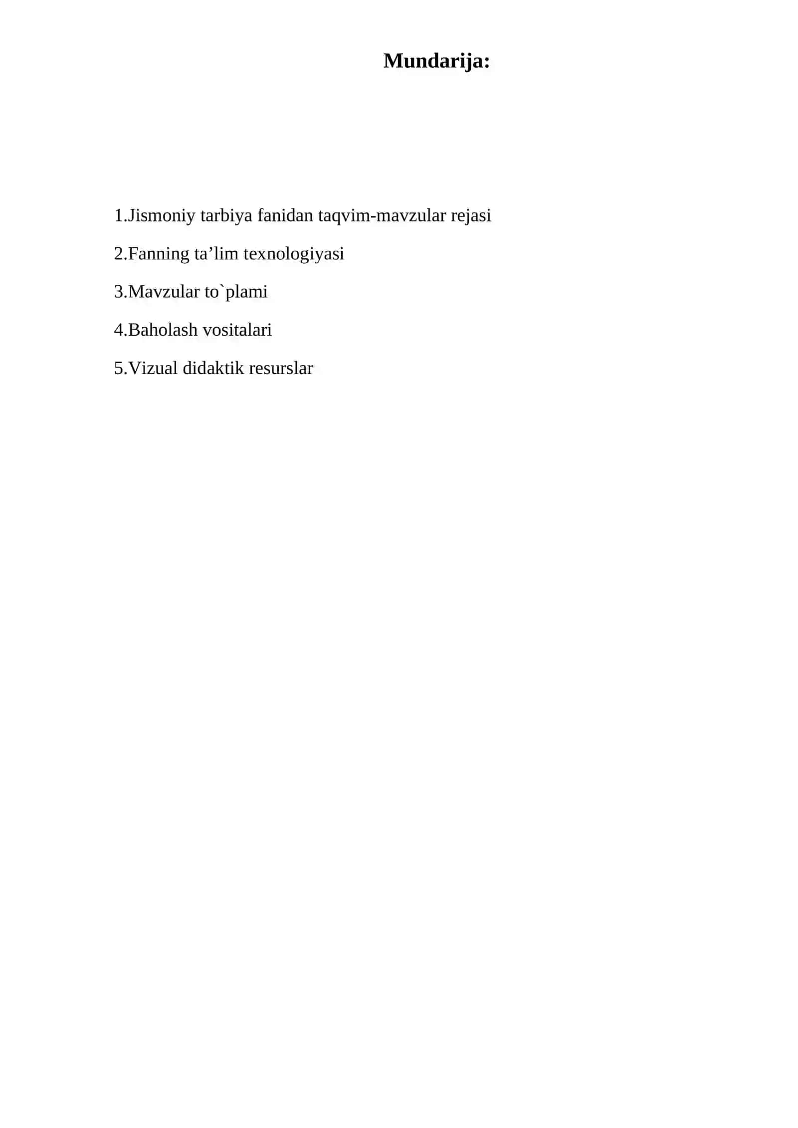 JISMONIY TARBIYA FANIDAN O’QITISH MATERIALLARI 2