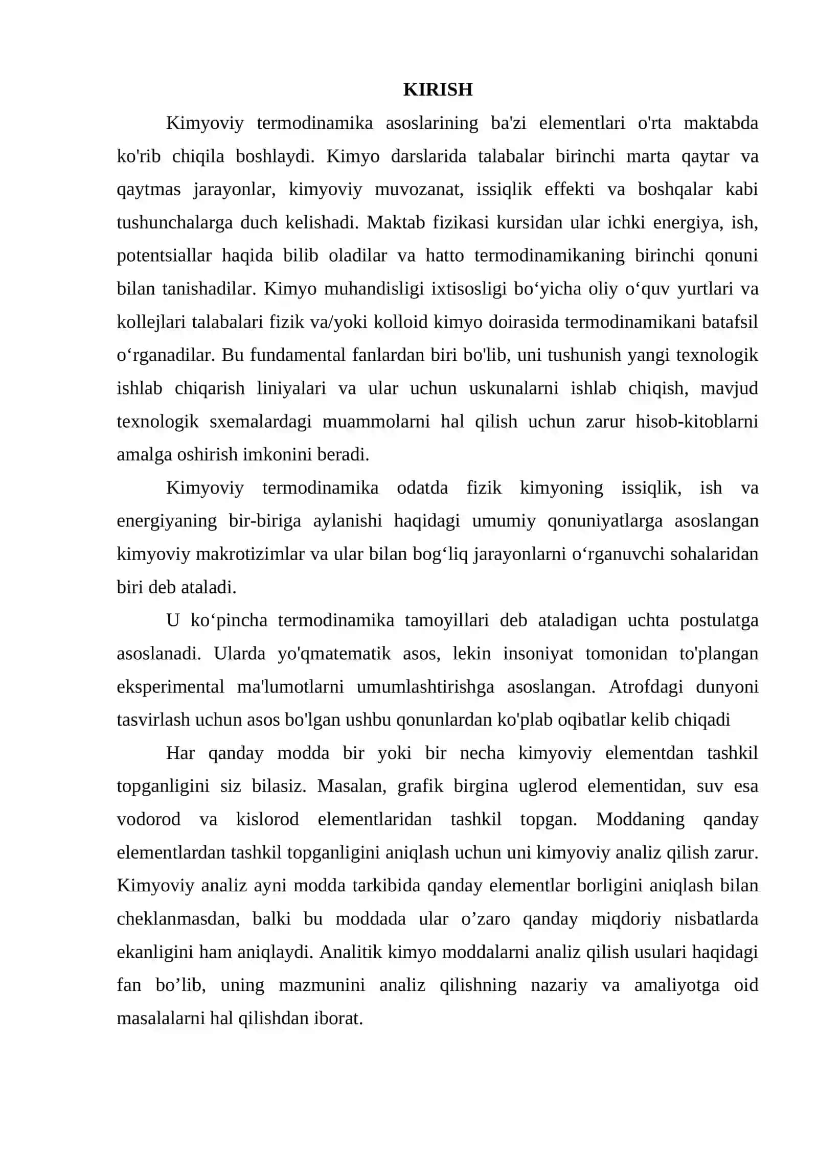 ANALITIK KIMYO-ANALITIK KIMYODA KIMYOVIY TERMODINAMIKA HAQIDA TUSHINCHA 2