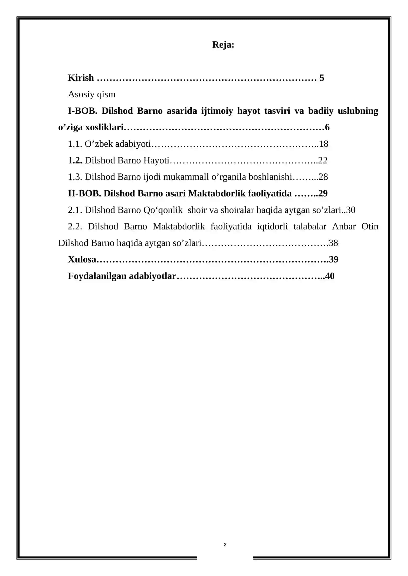 Dilshod Barno asarida ijtimoiy hayot tasviri va badiiy uslubning o’ziga xosliklari 2
