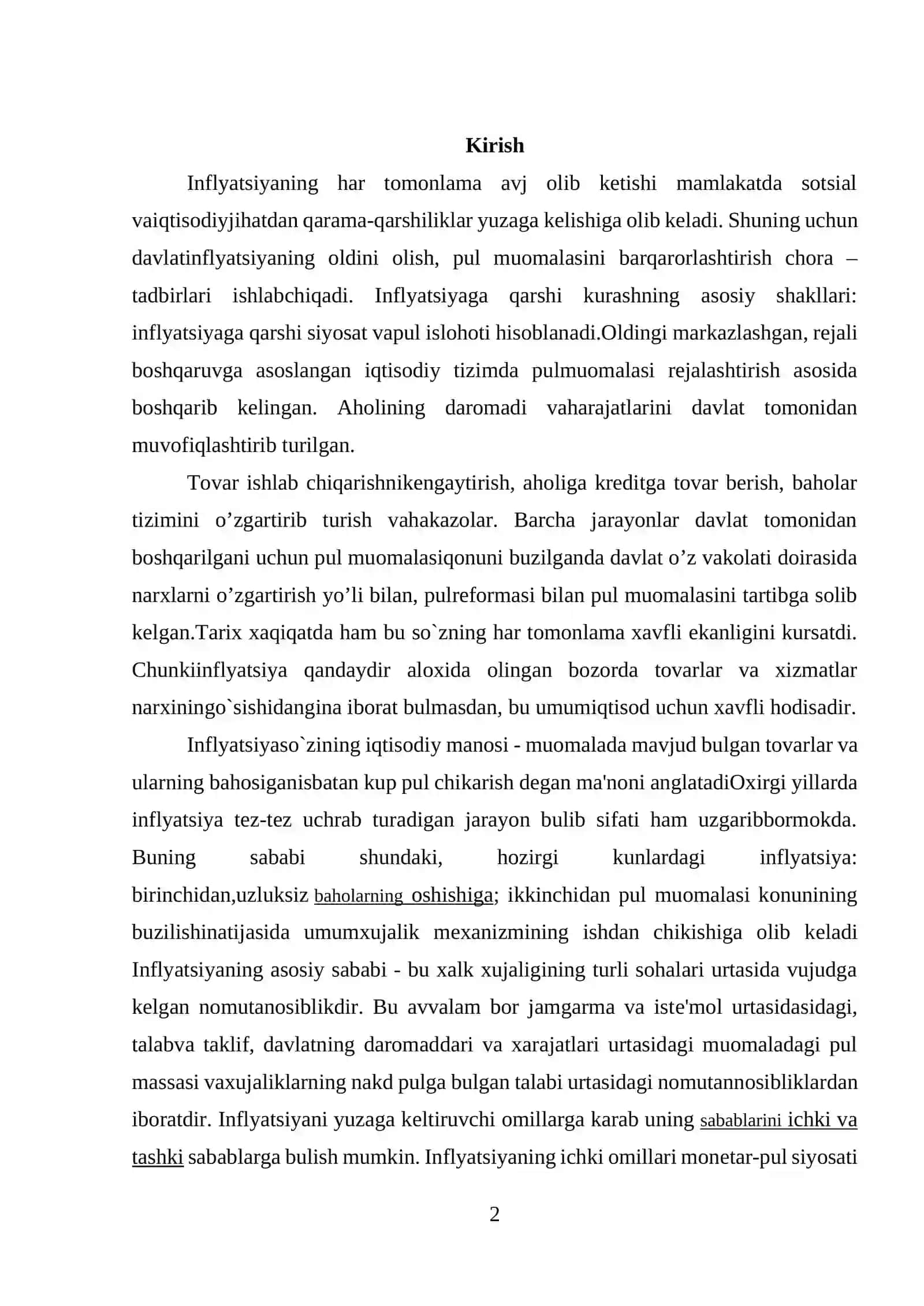 Inflyatsiyaning xisoblanishi 2