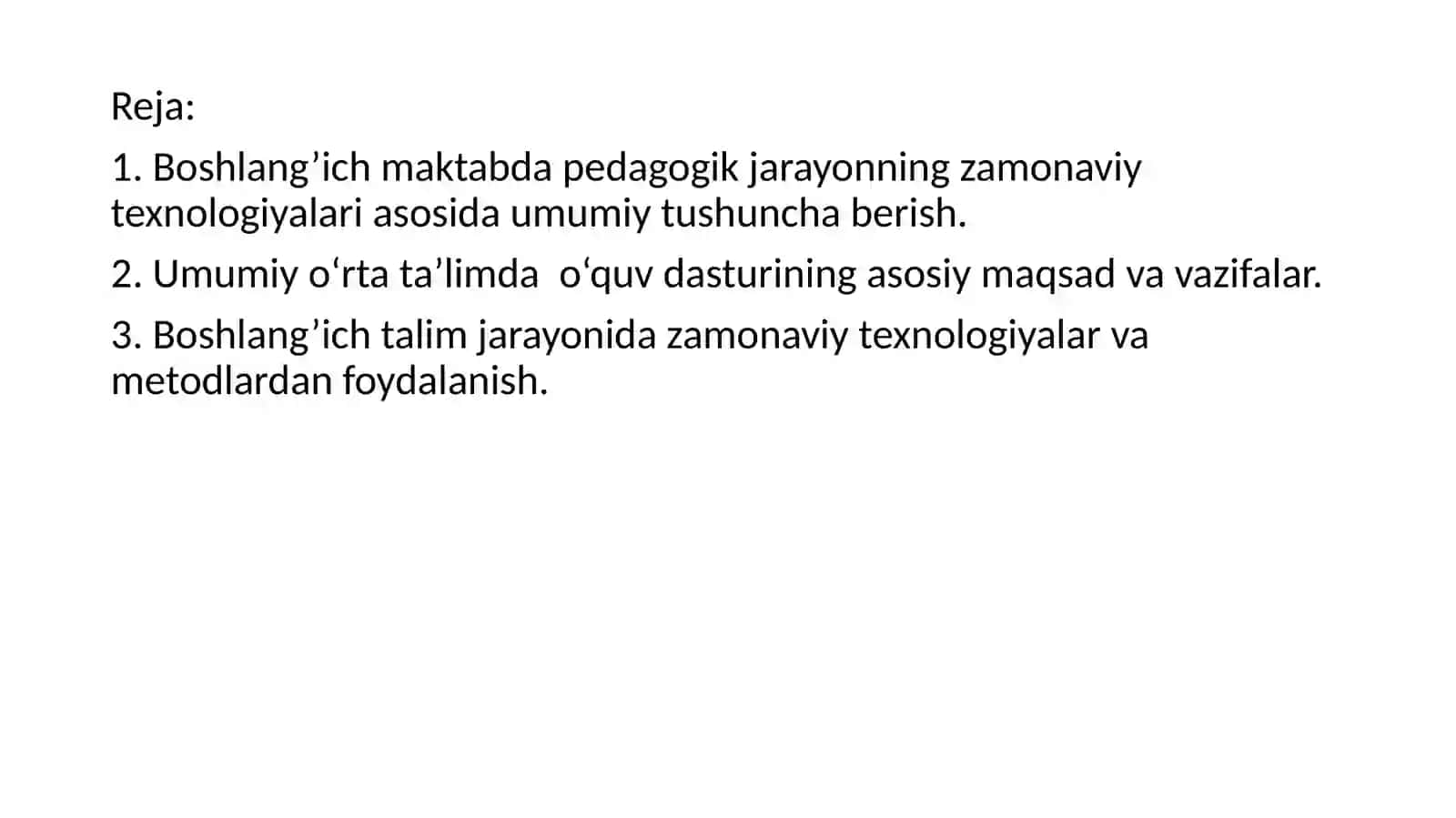 BOSHLANG’ICH MAKTABDA PEDAGOGIK JARAYONING ZAMONAVIY TEXNOLOGIYALARI VA METODLARI TO‘G‘RISIDA 2