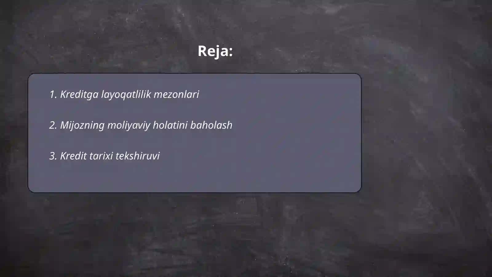 Kreditga layoqatlilik tahlili 2