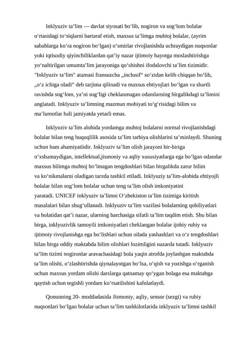 Inklyuziv ta'limning huquqiy asoslari 2