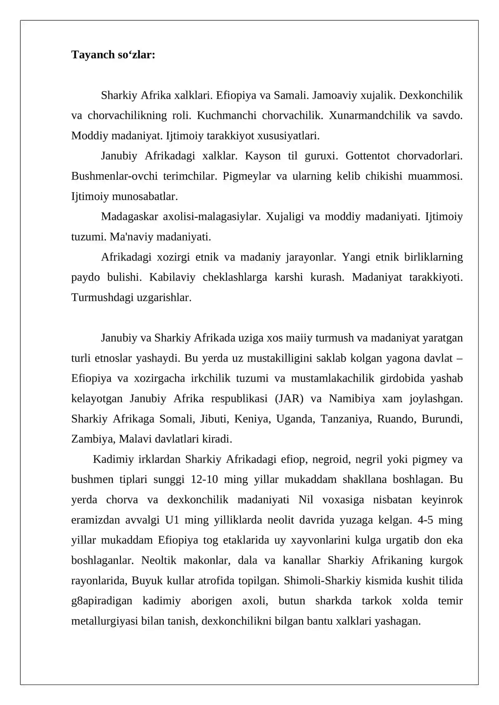Sharqiy va janubiy afrika xalqlari 2