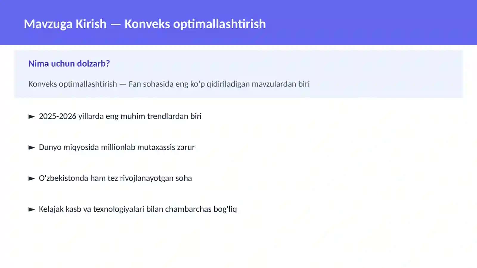 Konveks optimallashtirish 2