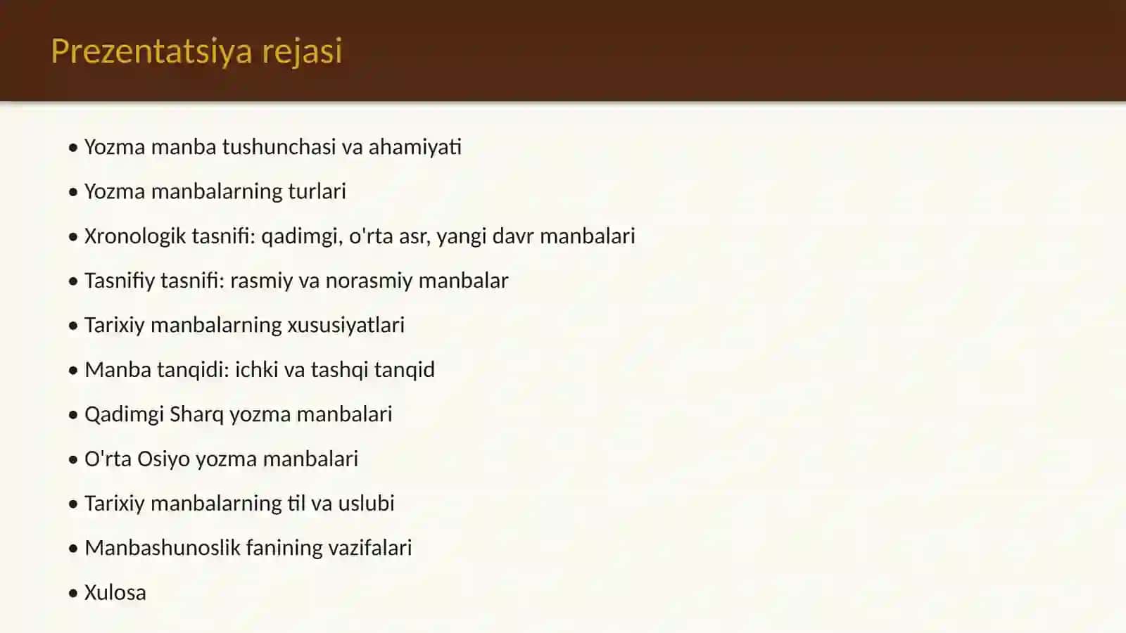 Yozma manbalarga tavsif 2