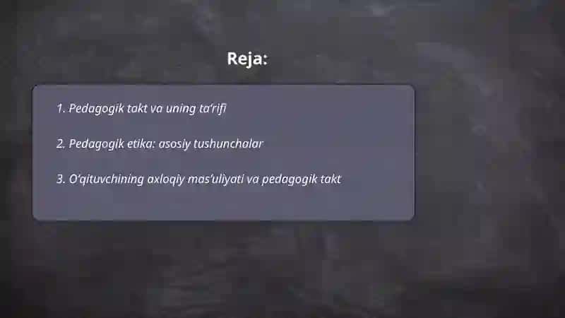 Pedogogik tokt va pedogogik etika 2