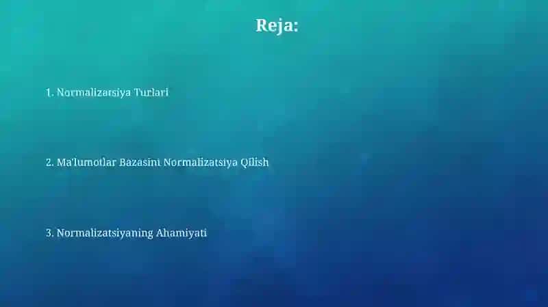 Normalizatsiya Turlari 2