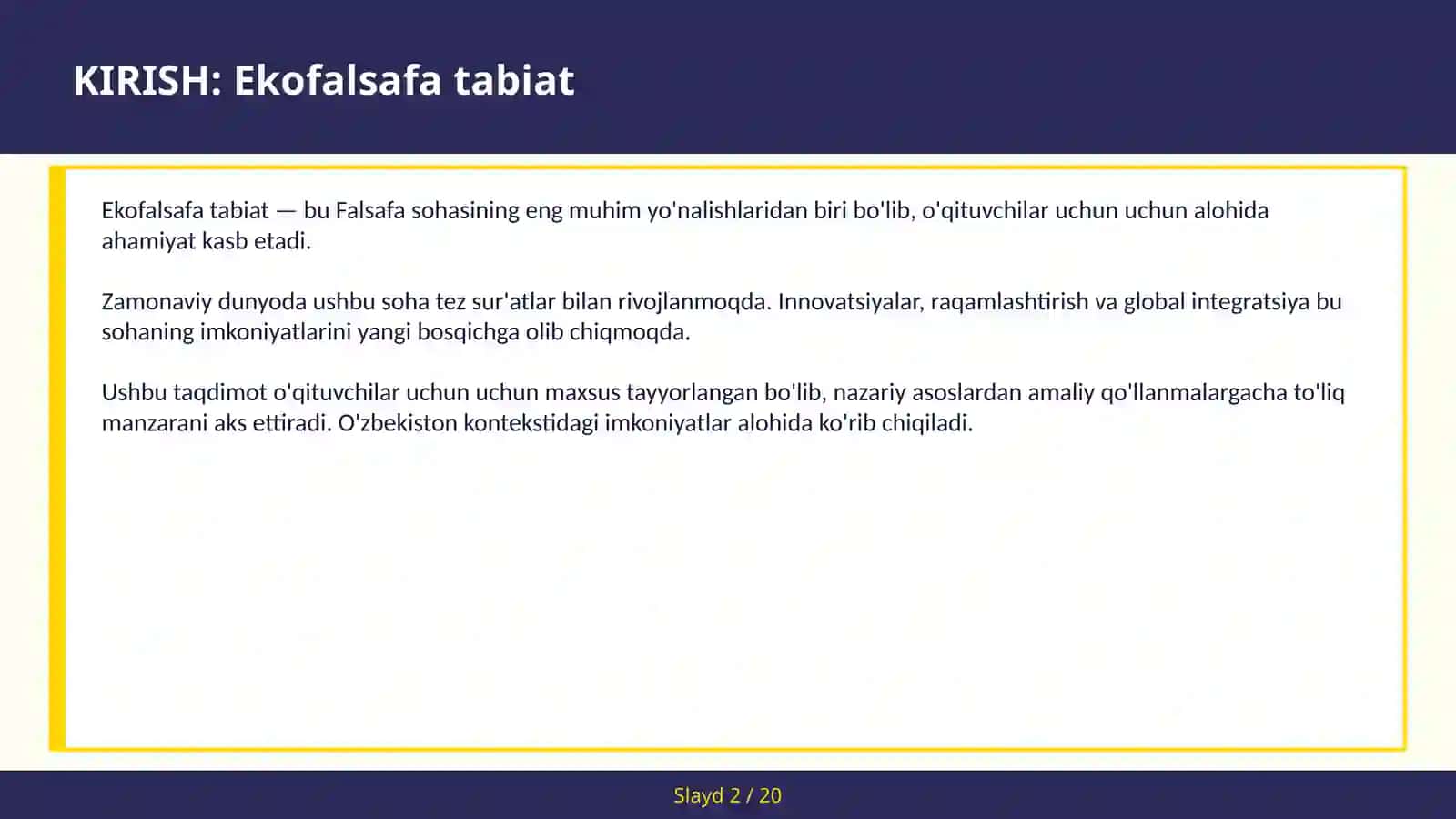 Ekofalsafa tabiat 2