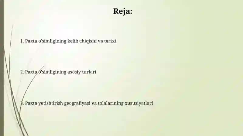 Ğoʻza oʻsimligini kelib chiqishi va turlari haqida umumiy maʼlumot 2