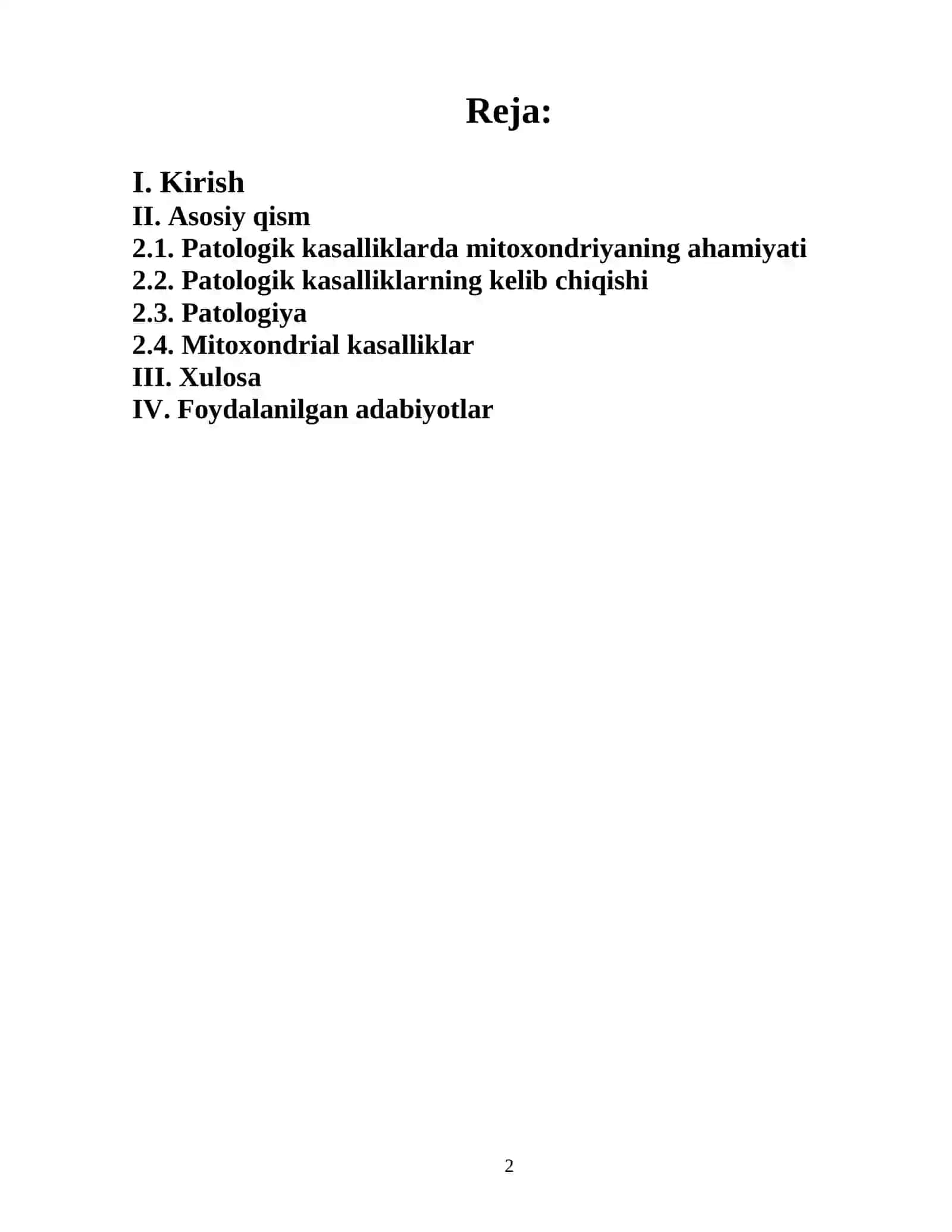 Yoshga oid patologiyalarni rivojlanishida mitokondriyalarning ahamiyati 2